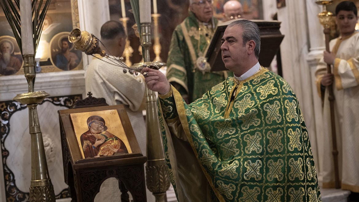 Şam'daki kiliselerde "Palmiye Pazarı Bayramı" kutlandı