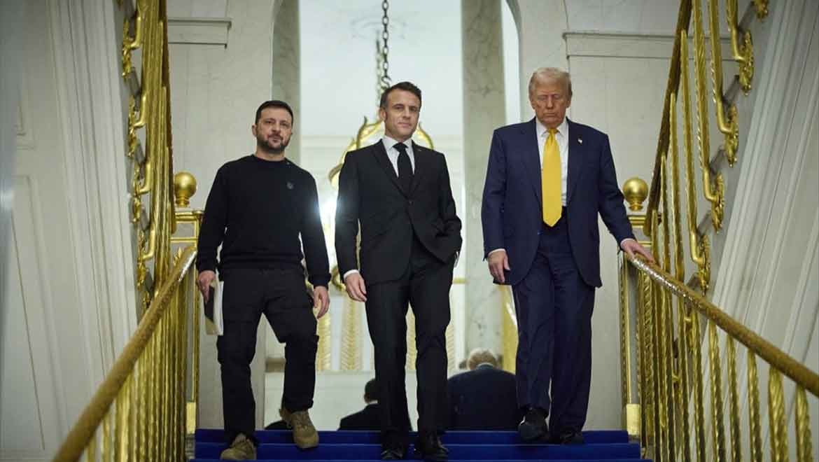Macron, Zelenskiy ve Trump Paries'te buluştu
